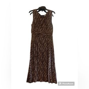 Coldwater Creek Womens Brown White Maxi Dress